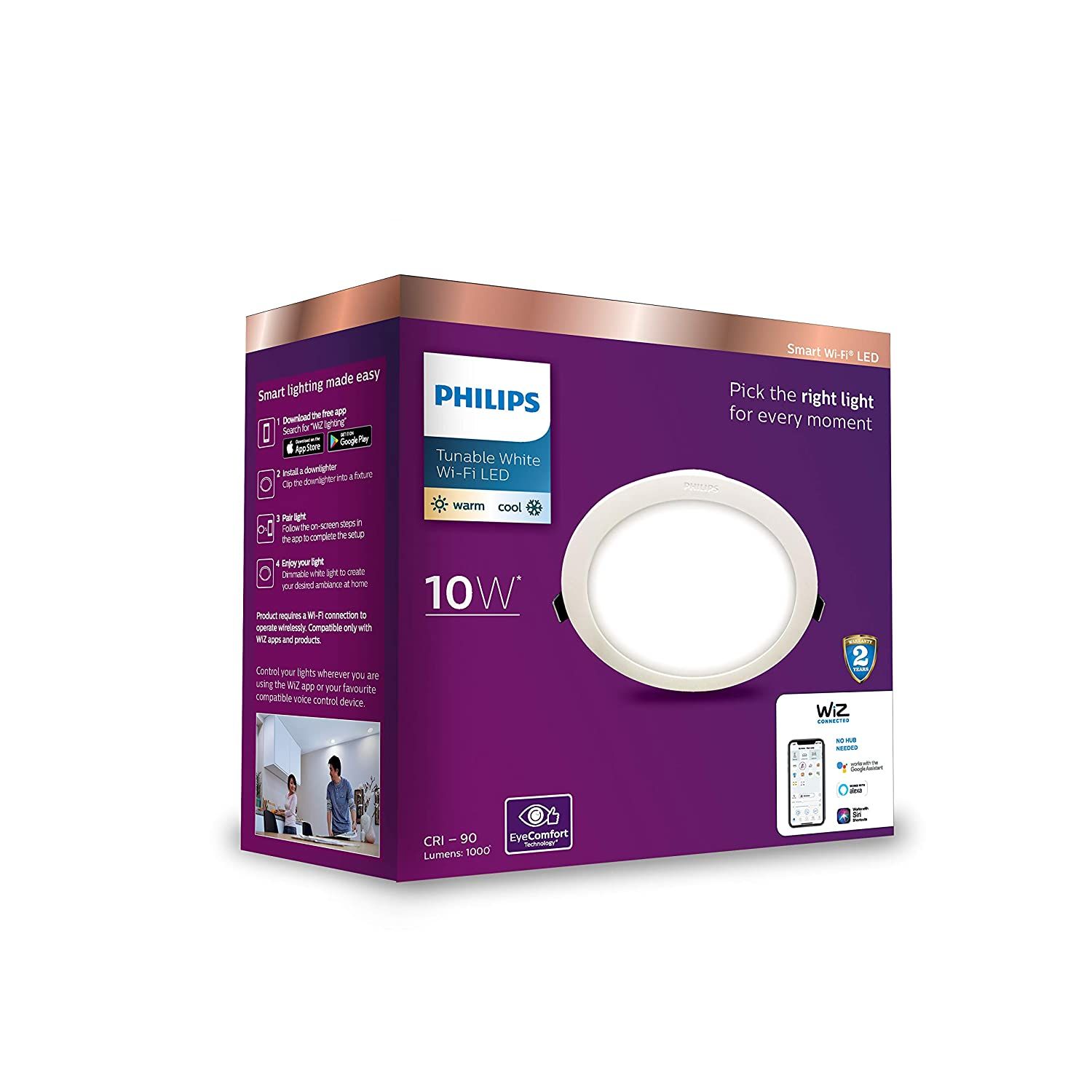 philips 10 watt smart wi fi led ceiling lamp downlighter