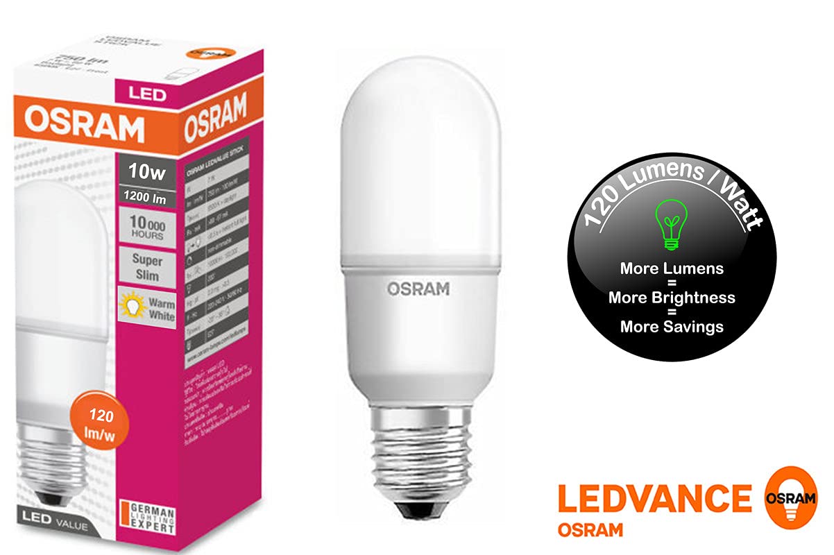 OSRAM LEDVANCE LED VALUE STICK 10W E27 CANDLE LAMP WARM WHITE YELLOW 2700K  LA1025