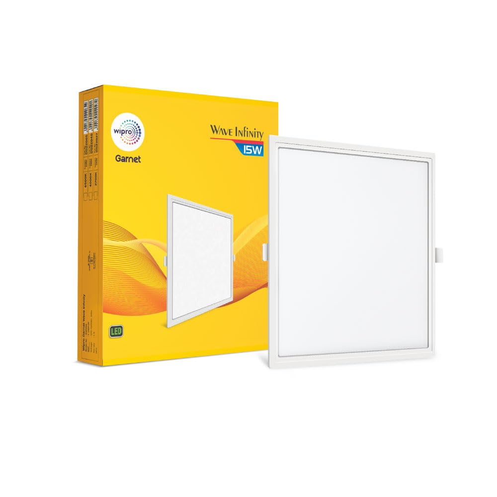 WIPRO GARNET 15 WATT WAVE INFINITY PANEL SQUARE 4000K WP1226 The Light Kart