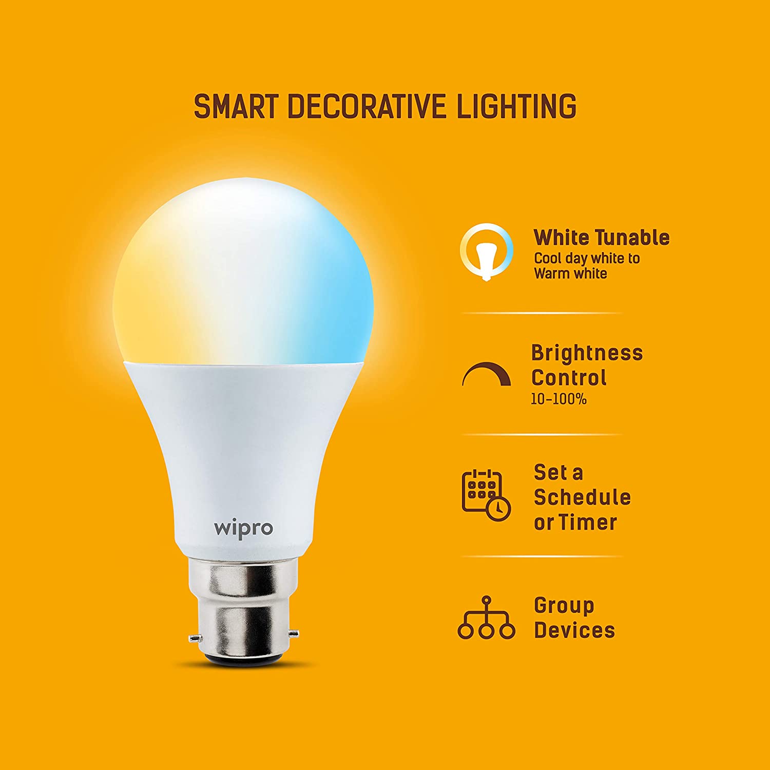 wipro garnet 9w smart bulb