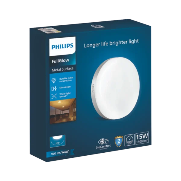 PHILIPS METAL 15 WATT FULL GLOW SURFACE LIGHT 3K PH1780