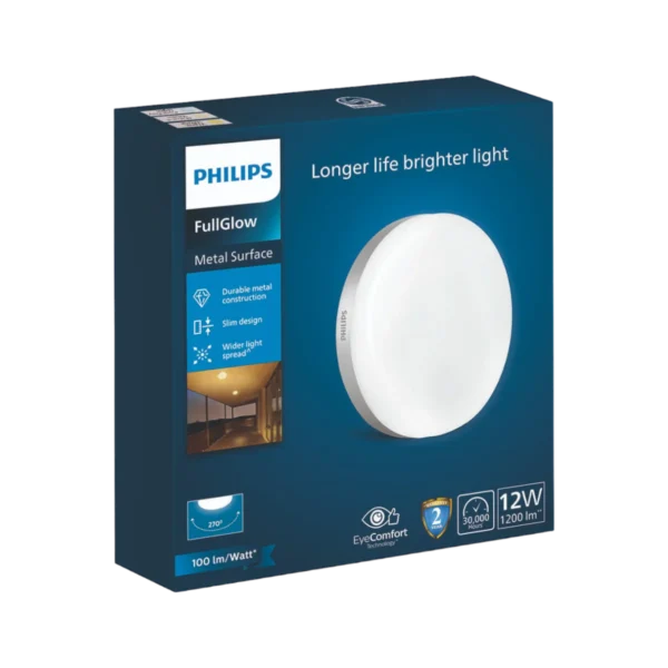 PHILIPS METAL 12 WATT FULL GLOW SURFACE LIGHT 3K PH1777
