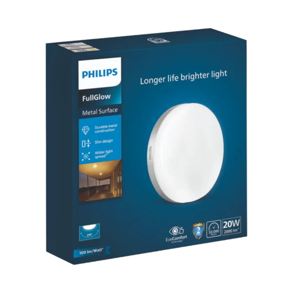 PHILIPS METAL 20 WATT FULL GLOW SURFACE LIGHT 3K PH1783
