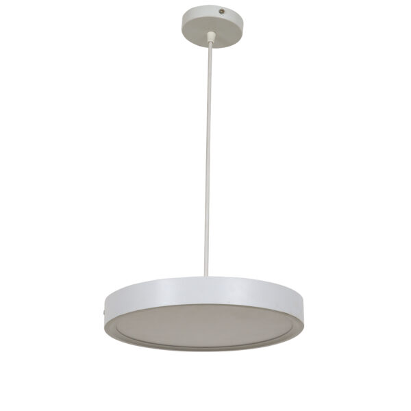 LEARC LED Lighting aluminium powder coated white finish 24 watt 11.6 inch diameter round LED Hanging Light with yellow light B1125-WW