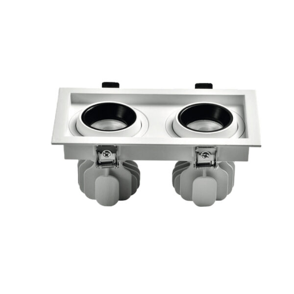 LEARC premium 2X12 watt LED down light square white black finish with top branded LED and Driver EP7115