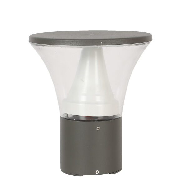 SUPERSCAPE aluminium die cast grey 7 watt LED Gate light with clear diffuser and top branded LED and driver warm white GL4922