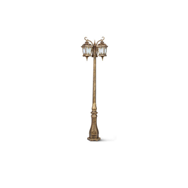 SUPERSCAPE antique gold finish aluminium die cast 7 feet three light pole K1152