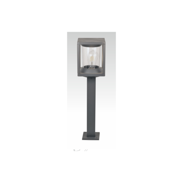 SUPERSCAPE Outdoor Lighting aluminium die cast 24 inch bollard grey for E27 LED lamp with high quality clear acrylic diffuser K1219-M