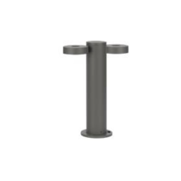 SUPERSCAPE premium aluminium 12 inch two side 2 X 7 watt LED bollard grey with top branded LED and high quality LED driver 3K K1278-S