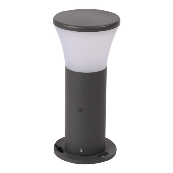 SUPERSCAPE aluminium 10 inch 12 watt LED bollard grey with top branded LED and high quality LED driver and acrylic diffuser 3K K1303-S