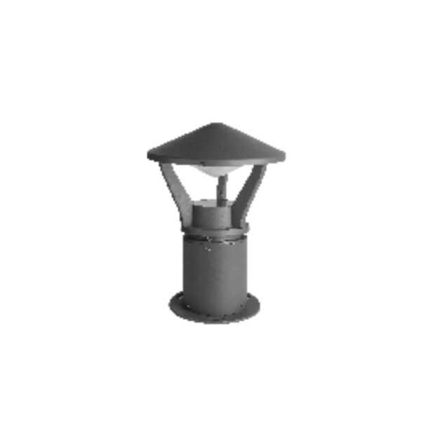 SUPERSCAPE premium aluminium 15 inch E27 bollard grey with high quality acrylic diffuser K1307-S