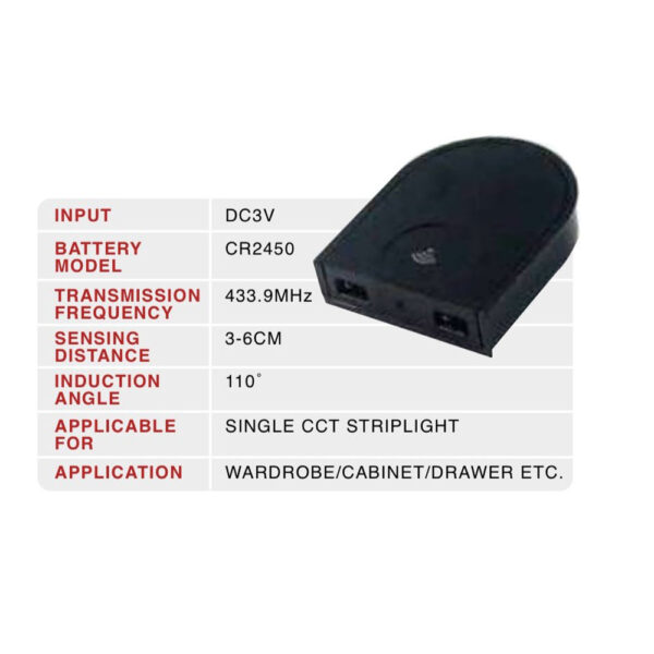WIRELESS DOUBLE DOOR SENSOR FOR FOR SINGLE CCT LED STRIPS FOR CABINET AND WARDROBE LIGHTING MEM257