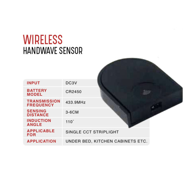 WIRELESS HANDWAVE SENSOR FOR LED STRIPS FOR CABINET AND WARDROBE LIGHTING MEM260