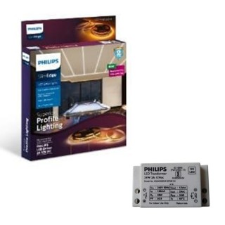 PHILIPS SLIM EDGE 5 MM 24 WATT LED STRIP LIGHT 144 LED PER METER WARM WHITE 3000K WITH 12V 2A DRIVER PH1244