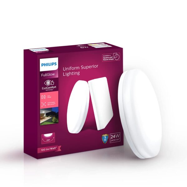 PHILIPS FULL GLOW   ROUND 24 WATT RIMLESS SURFACE CEILING LIGHT WARM WHITE PH1441