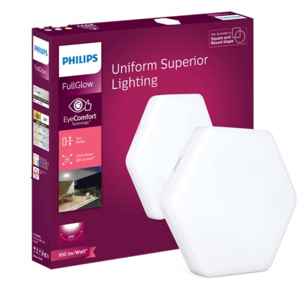 PHILPS RIMLESS FULL GLOW HEXA STYLE 15 WATT SURFACE LIGHT COOL DAY LIGHT PH1499