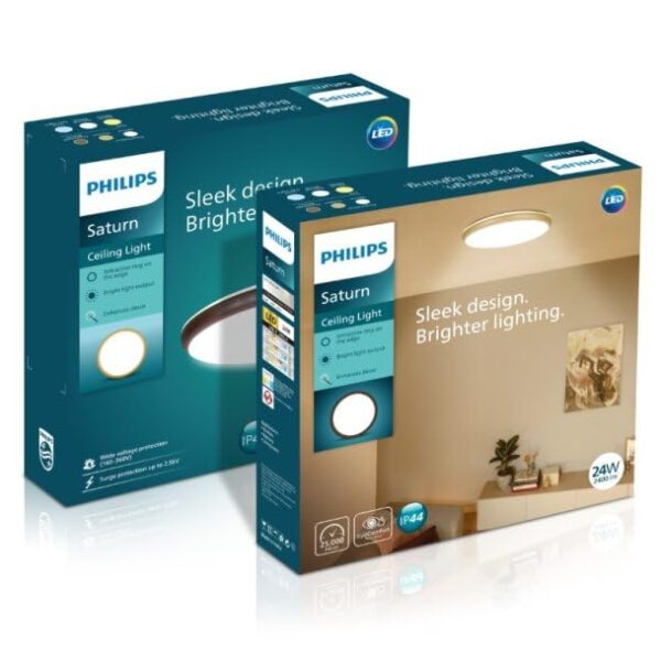 PHILIPS 582057 SATURN GOLD CEILING LIGHT 24 WATT 12.8 INCH 3K YELLOW LIGHT PH1660