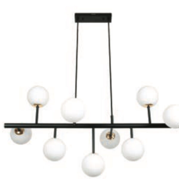 PHILIPS 800008 STELLAR 9 MATT BLACK AND FRENCH GOLD CHANDELIER PH1744