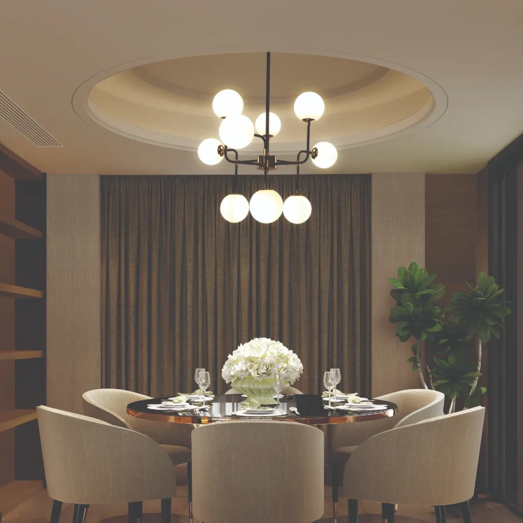 PHILIPS 800013 DIVINE 9 HEAD BLACK AND FRENCH GOLD CHANDELIER