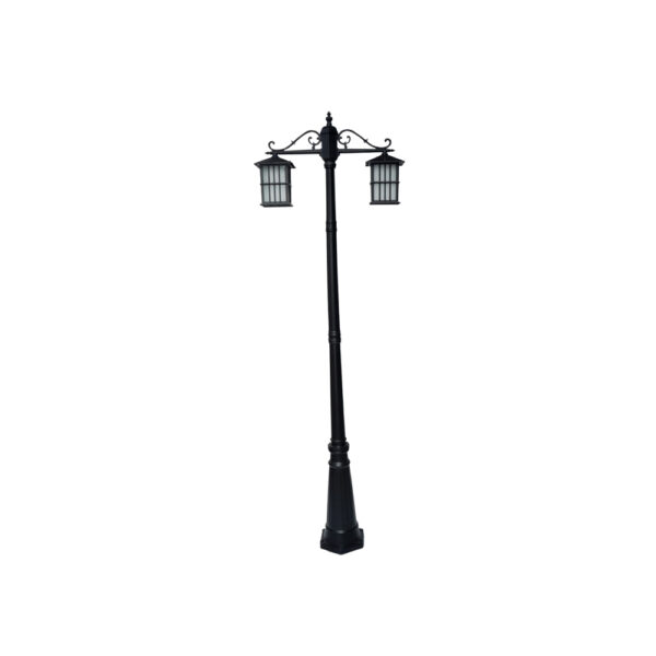 SUPERSCAPE aluminium die cast 6.5  feet E27 two light garden Pole light black SK5360