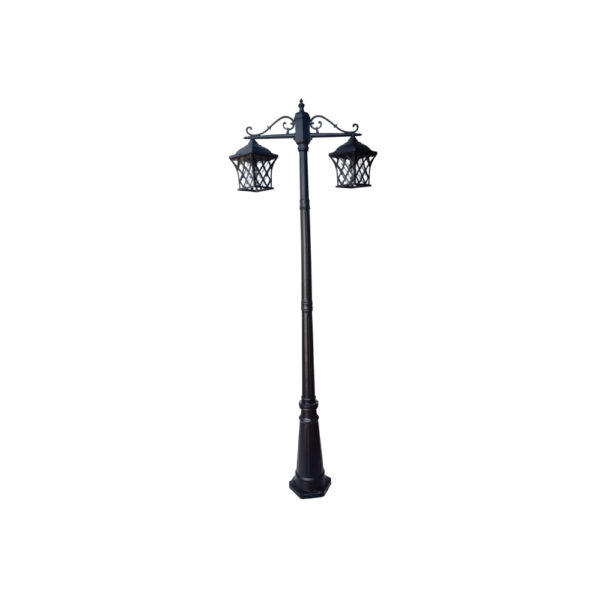 SUPERSCAPE aluminium die cast 2 meter E27 two light garden Pole light black SK5372