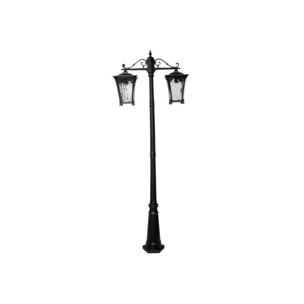 SUPERSCAPE aluminium die cast 2 meter E27 two light garden Pole light black SK5373