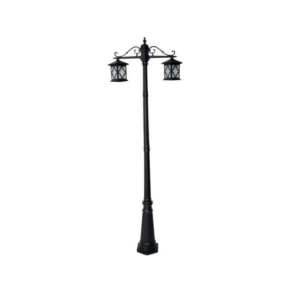 SUPERSCAPE aluminium die cast 2 meter E27 two light garden Pole light black  SK5375