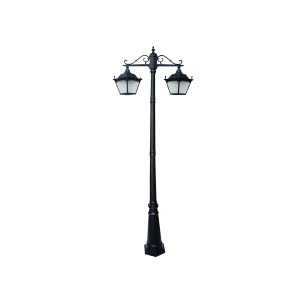 SUPERSCAPE aluminium die cast 2 meter E27 two light garden Pole light black SK5385