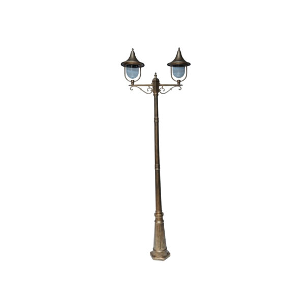 SUPERSCAPE aluminium die cast 7.5  feet E27 two light garden Pole light black gold SK5394