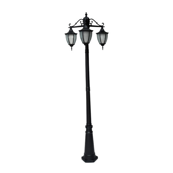 SUPERSCAPE aluminium die cast 2 meter E27 three light garden Pole light black SK5417