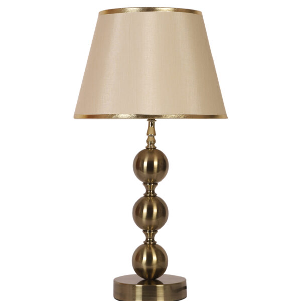 LEARC antique brass finish table lamp with light gold shade having golden border TL5015-D