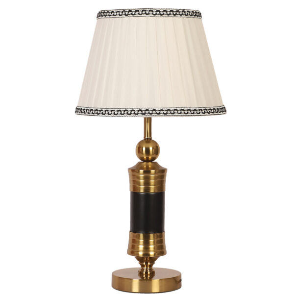 LEARC gold bronze and black finish table lamp with cream shade TL5018-A