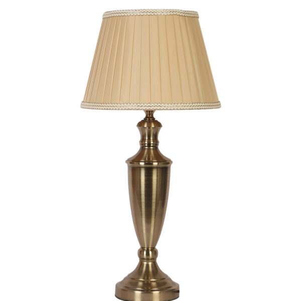 LEARC antique brass finish table lamp with light brown shade TL5020-F