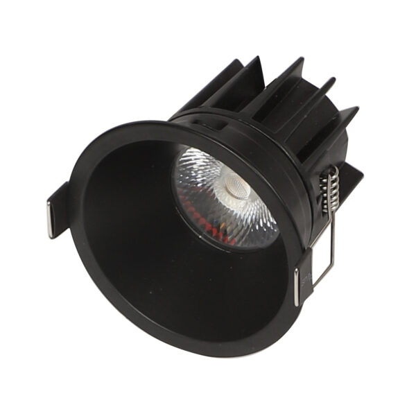 LEARC aluminium die cast powder coated black finish 12 watt anti glare LED down light with Bridgelux COB and philips LED driver TR1725