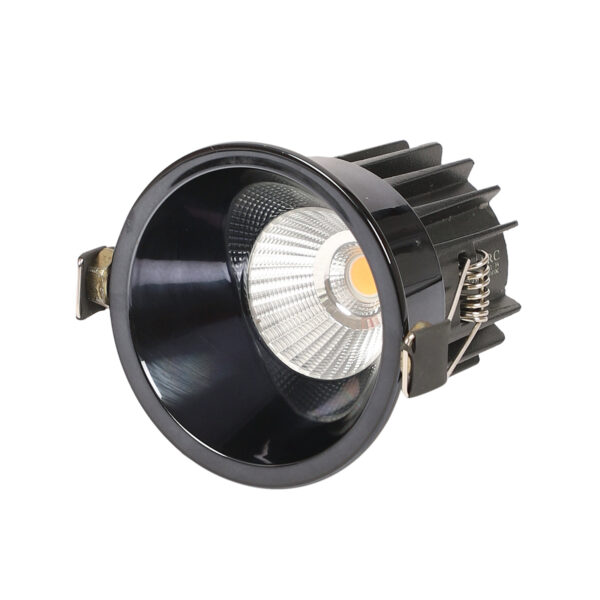 LEARC aluminium gun black 12 watt Bridgelux LED down light with Philips or equivalent driver TR1822