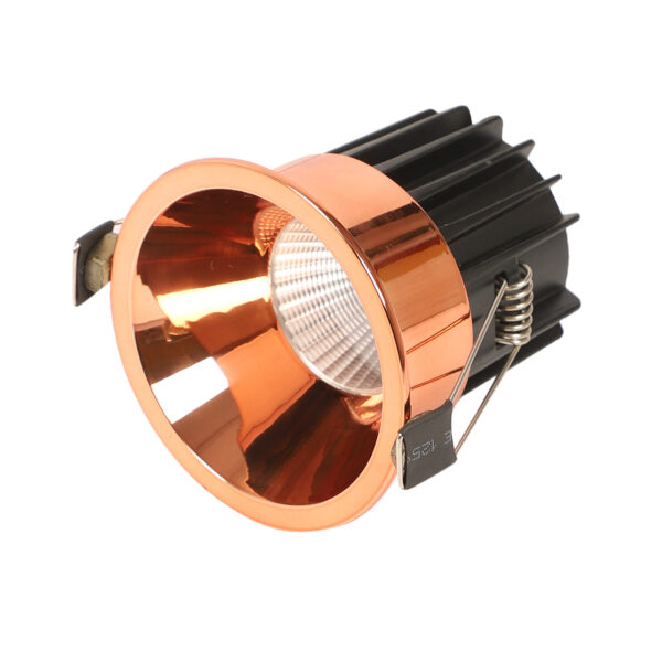LEARC aluminium rose gold 12 watt Bridgelux LED down light with Philips or equivalent driver TR1823