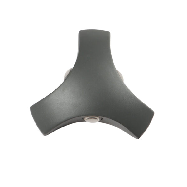 SUPERSCAPE square Exterior 9 watt (3*3)  triangular three way LED wall light  grey finish with top branded LED  and LED driver 3K WL2323