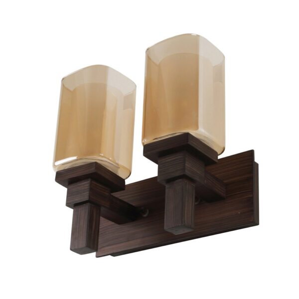 LEARC Designer Lighting Contemporary Glass Metal Wood Wall Light WL2344