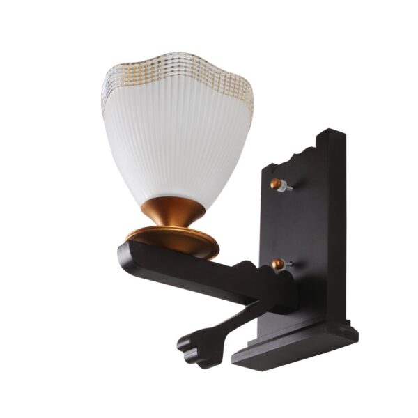 LEARC Designer Lighting Contemporary Glass Metal Wood Wall Light WL2365