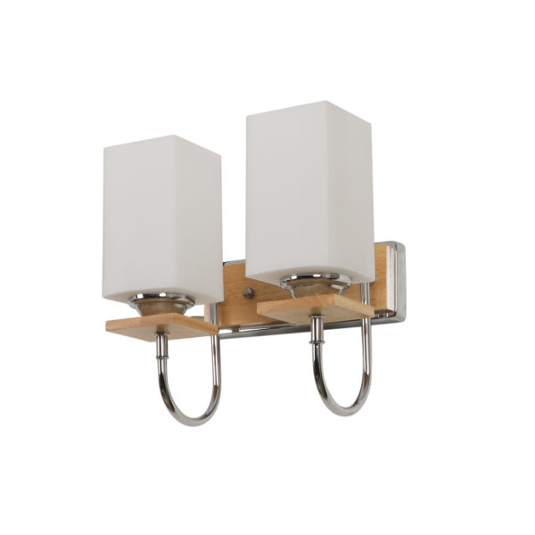 LEARC Designer Lighting Contemporary Glass Metal Wood Wall Light WL2368