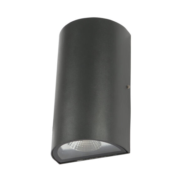 SUPERSCAPE Exterior Wall Light LED grey finish up down 10 watt (2*5) half round with top branded LED  and driver warm white WL2500