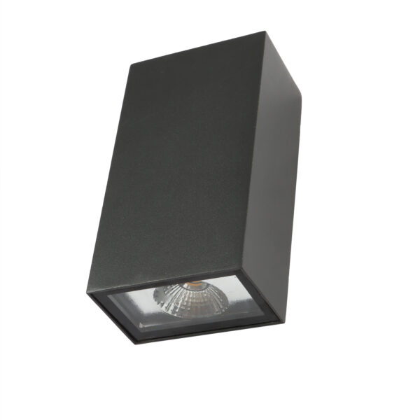 SUPERSCAPE Exterior Wall Light LED grey finish up down 10 watt (2*5) half square with top branded LED  and driver warm white WL2554