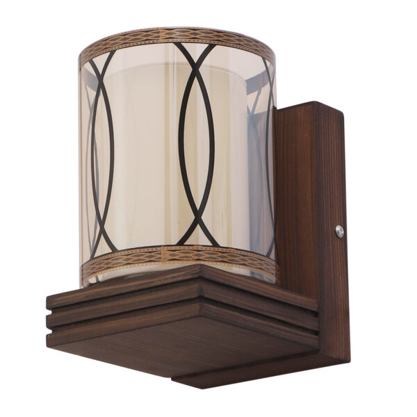 LEARC Designer Lighting Contemporary Glass Metal Wood Wall Light WL3081