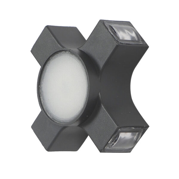 SUPERSCAPE  Exterior 15 watt (5*3) four way LED wall light grey finish with top branded LED and high quality LED driver warm white WL3133