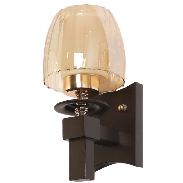 LEARC Designer Lighting Contemporary Glass Metal Wood Wall Light WL3217