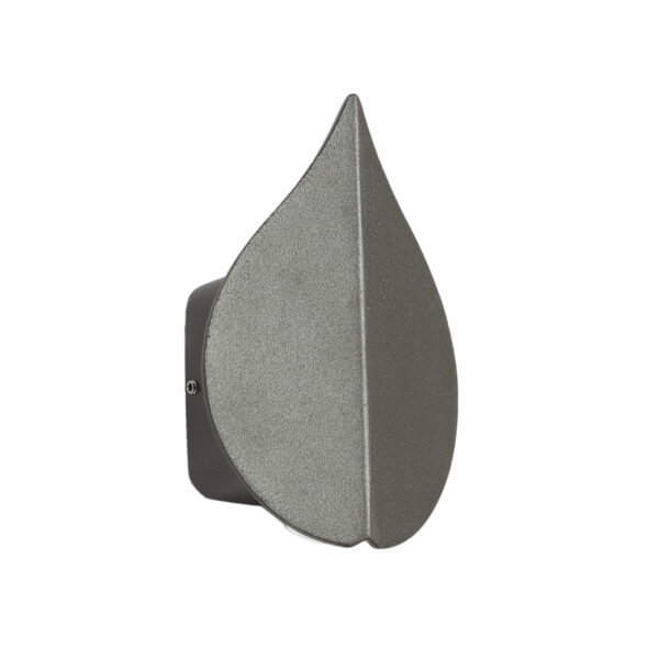 LEAF SHAPED TWO WAY OUTDOOR WALL LIGHT GREY 2 WATT 3K WL3296