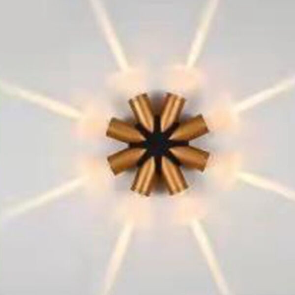 OUTDOOR WALL LIGHT BLACK GOLD EIGHT WAY 8 WATT 3K WL3312