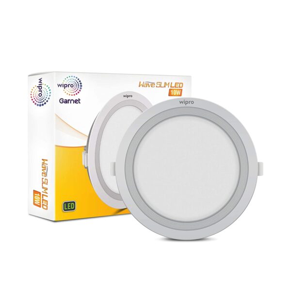 Wipro Garnet Wave Slim 10 watt Round Panel Light 6000K WP1007