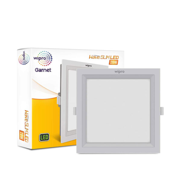 Wipro Garnet Wave Slim 20 watt Square Panel Light 3000K WP1030