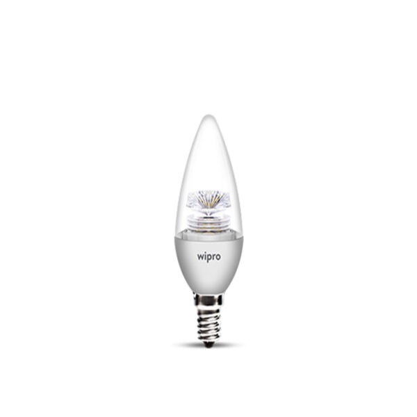 Wipro Garnet 5 watt Clear Candle LED bulb N54002 E14 Warm White WP1155